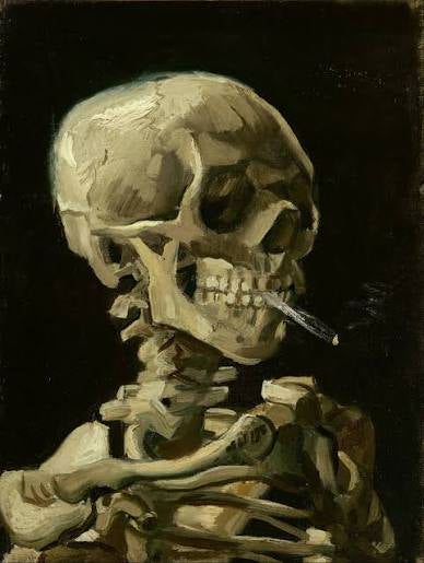 Van Gogh- Skull smoking cigarette